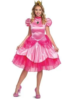 Funidelia Deluxe Princess Peach Kostuum Voor Vrouwen - Super Mario Bros